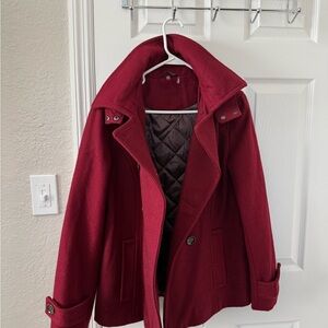 Calvin Klein Women's Burgundy Pea Coat